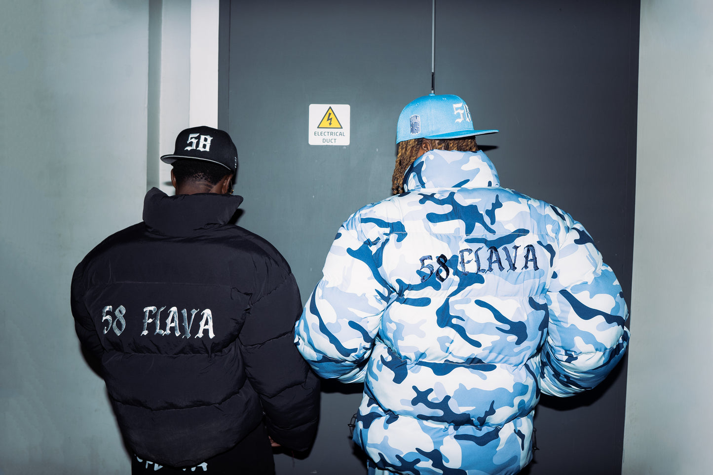 58 Flava-Puffer Jacket- Blue Cammo